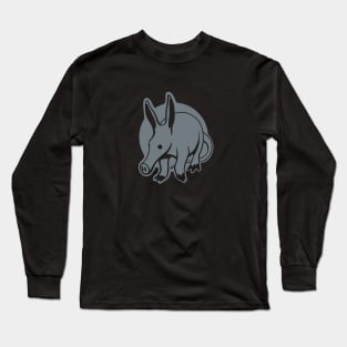 Stylized, minimal art of an marvelous Aardvark in grey ink Long Sleeve T-Shirt